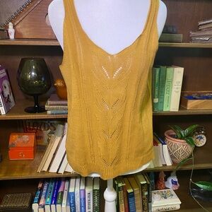 Women's Mustard Knit Tank Top